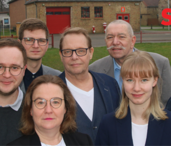 v.l. Marcel Kirchner, Marvin Jesiek, Dana Bosse, Michael Hiepel, Karsten Peter Schröder, Vivien Semrau, Dino Preiskowski